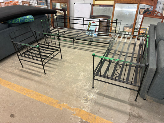 Wrought Iron Patio Seating Set – 3 Pieces