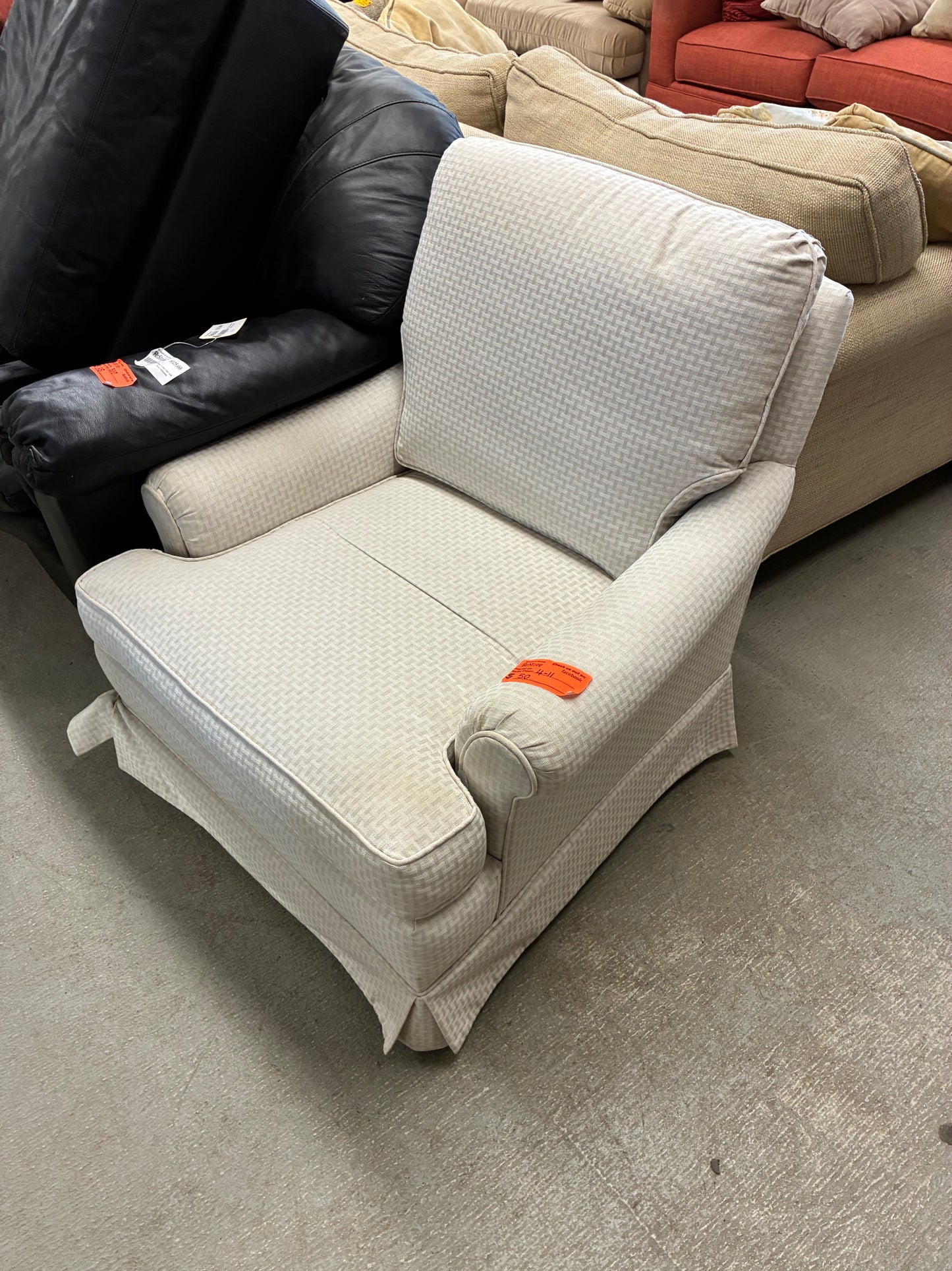 Cream Upholstered Accent Chair
