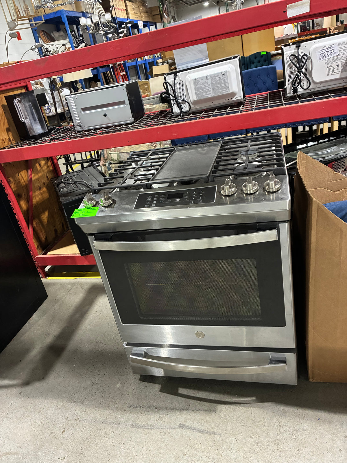 GE Stainless Steel Gas Range with Griddle