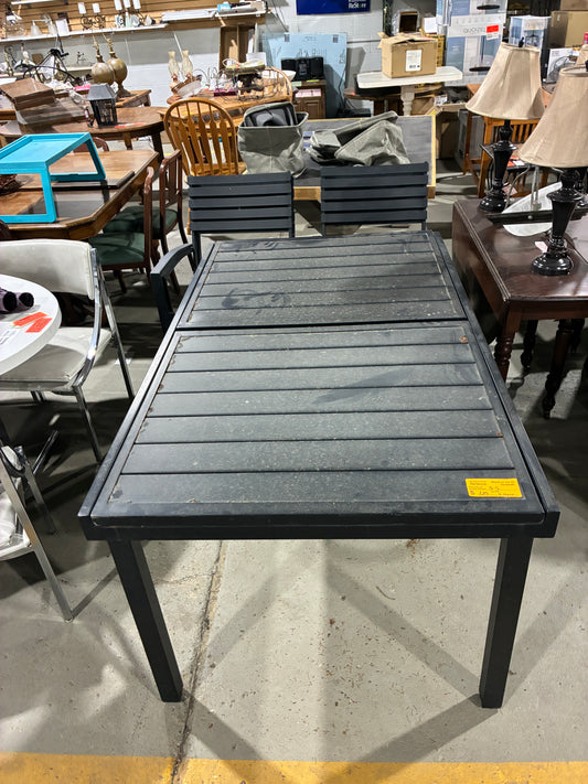 Black Outdoor Patio Dining Set with 4 Chairs