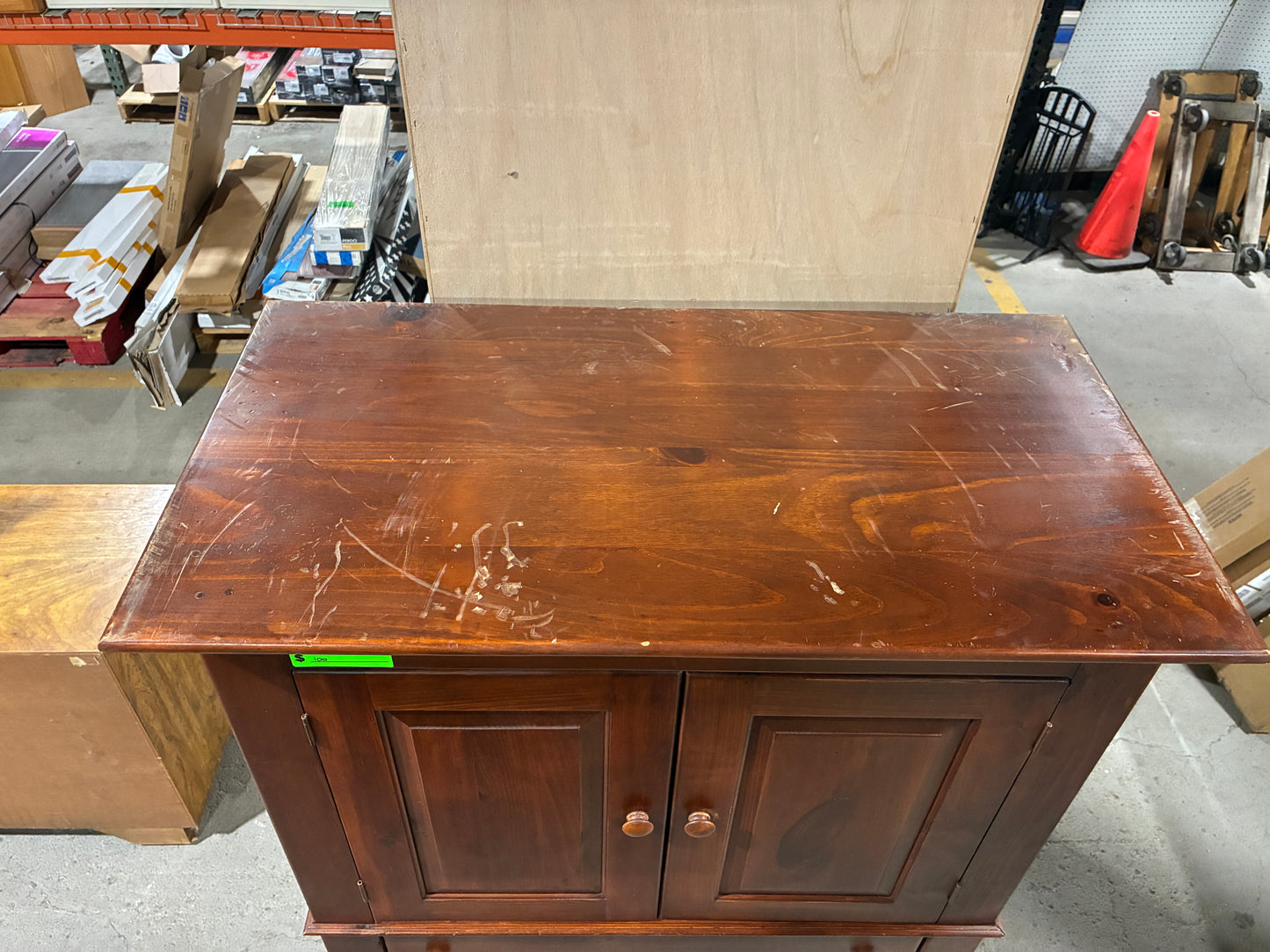 Rustic Wood Storage Armoire with Drawers