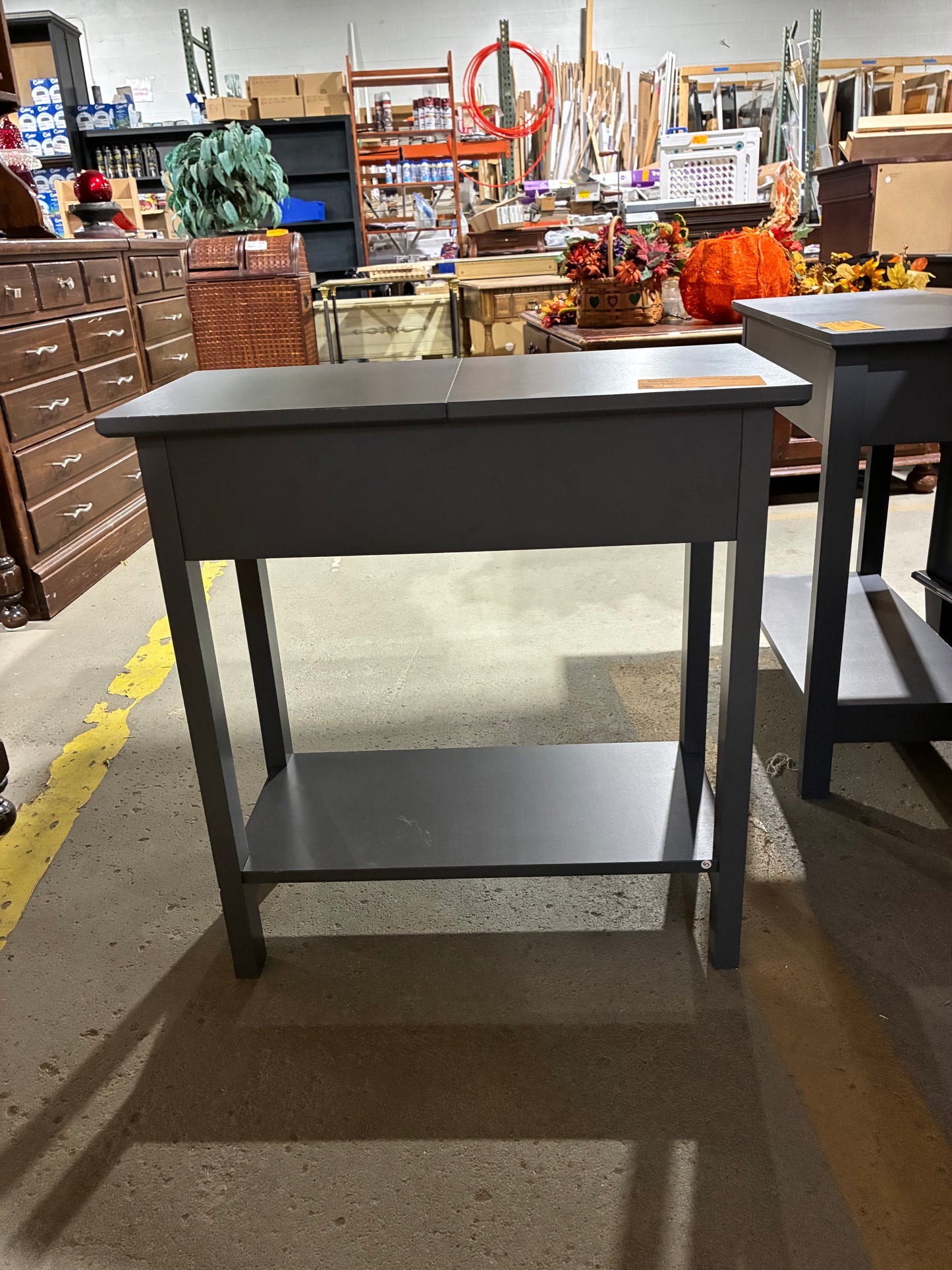 Gray Storage End Table