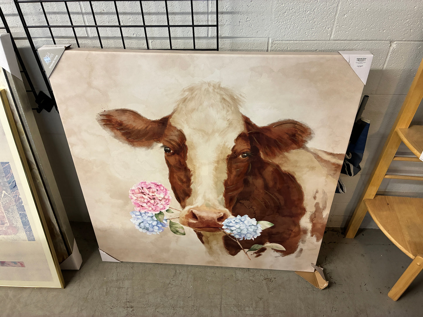 Kirkland’s Home Hydrangea Cow Wall Art (40 x 40)