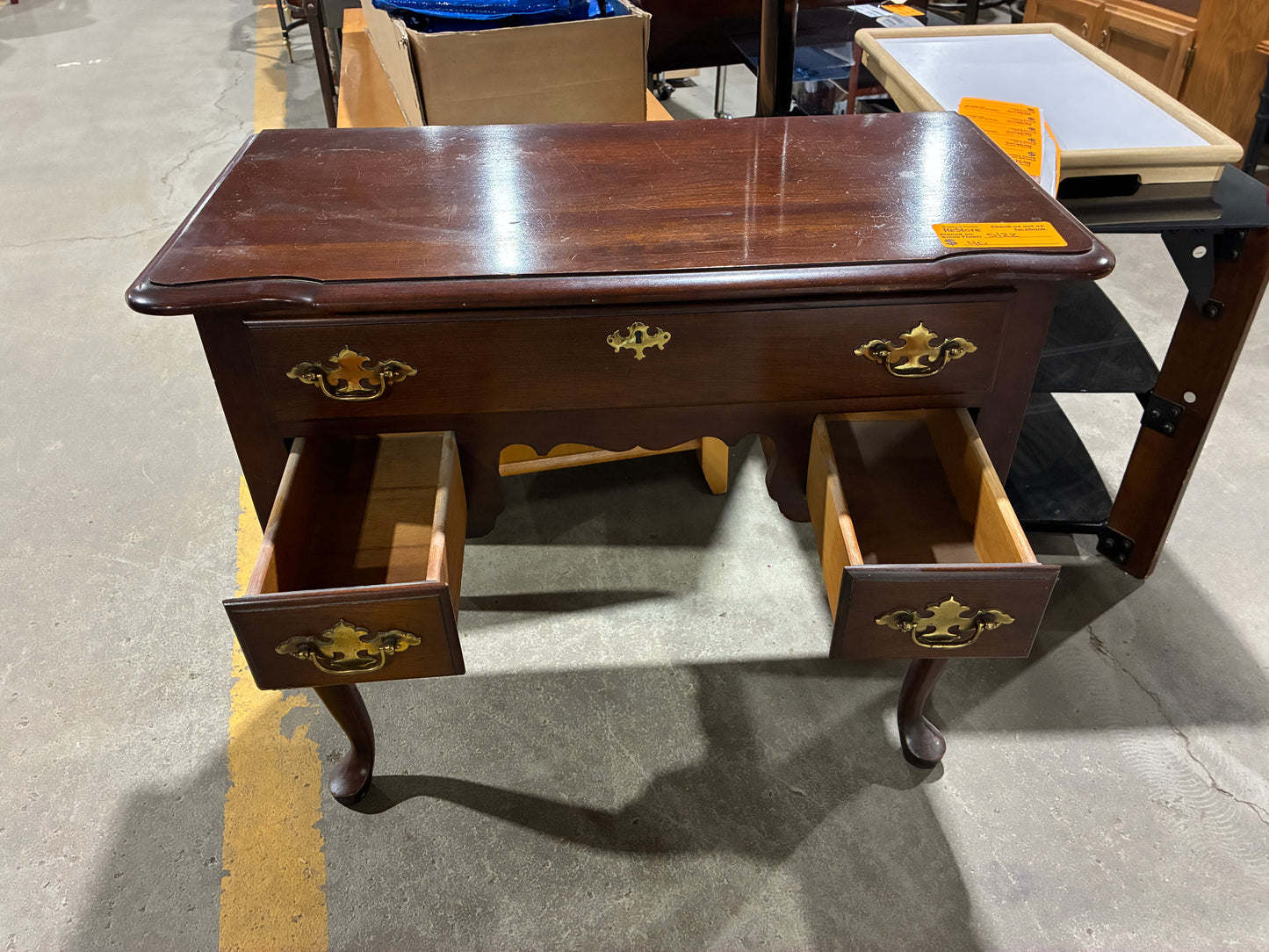 Vintage Queen Anne Style Jewelry Chest