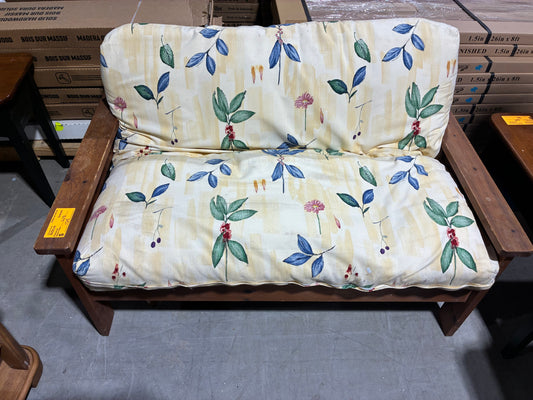 Rustic Wood Frame Loveseat