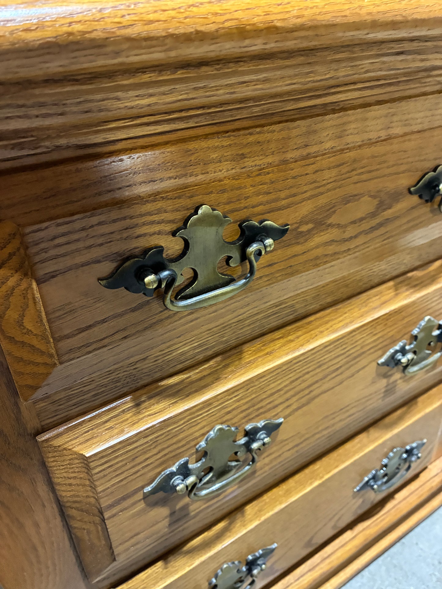 Oak Three-Drawer Nightstand