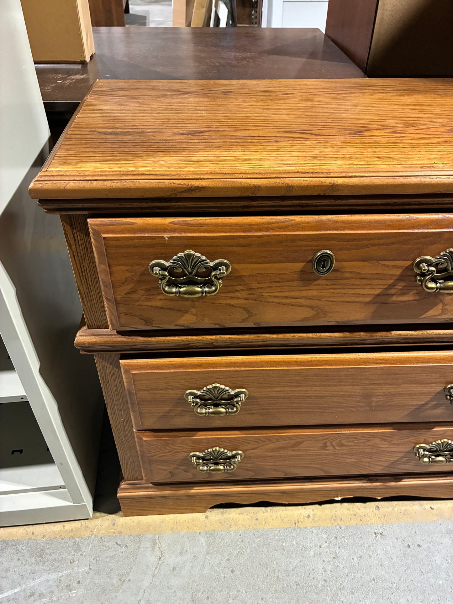 Traditional 7-Drawer Dresser with Brass Hardware