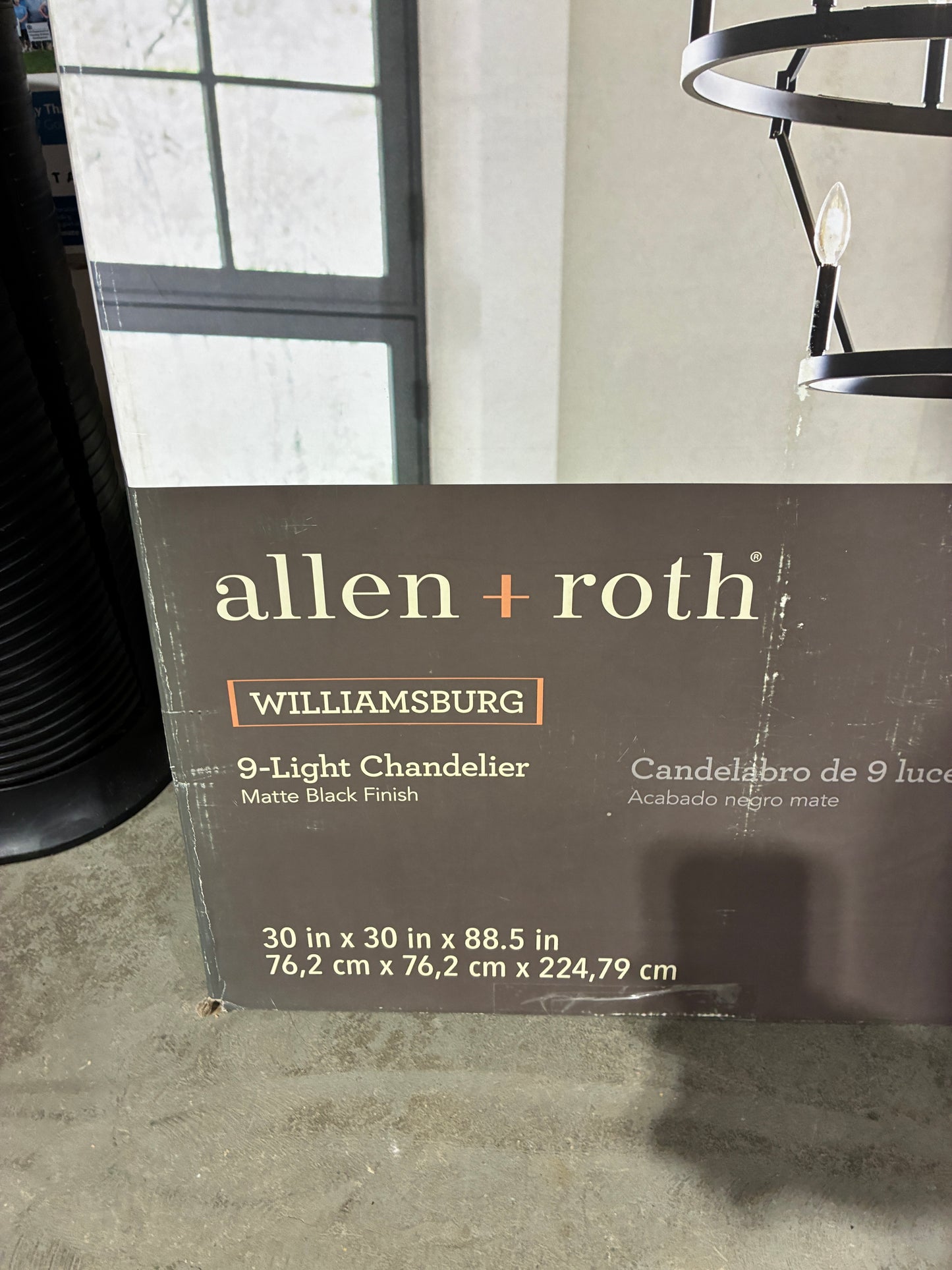 Allen + Roth Williamsburg 9-Light Chandelier – Matte Black