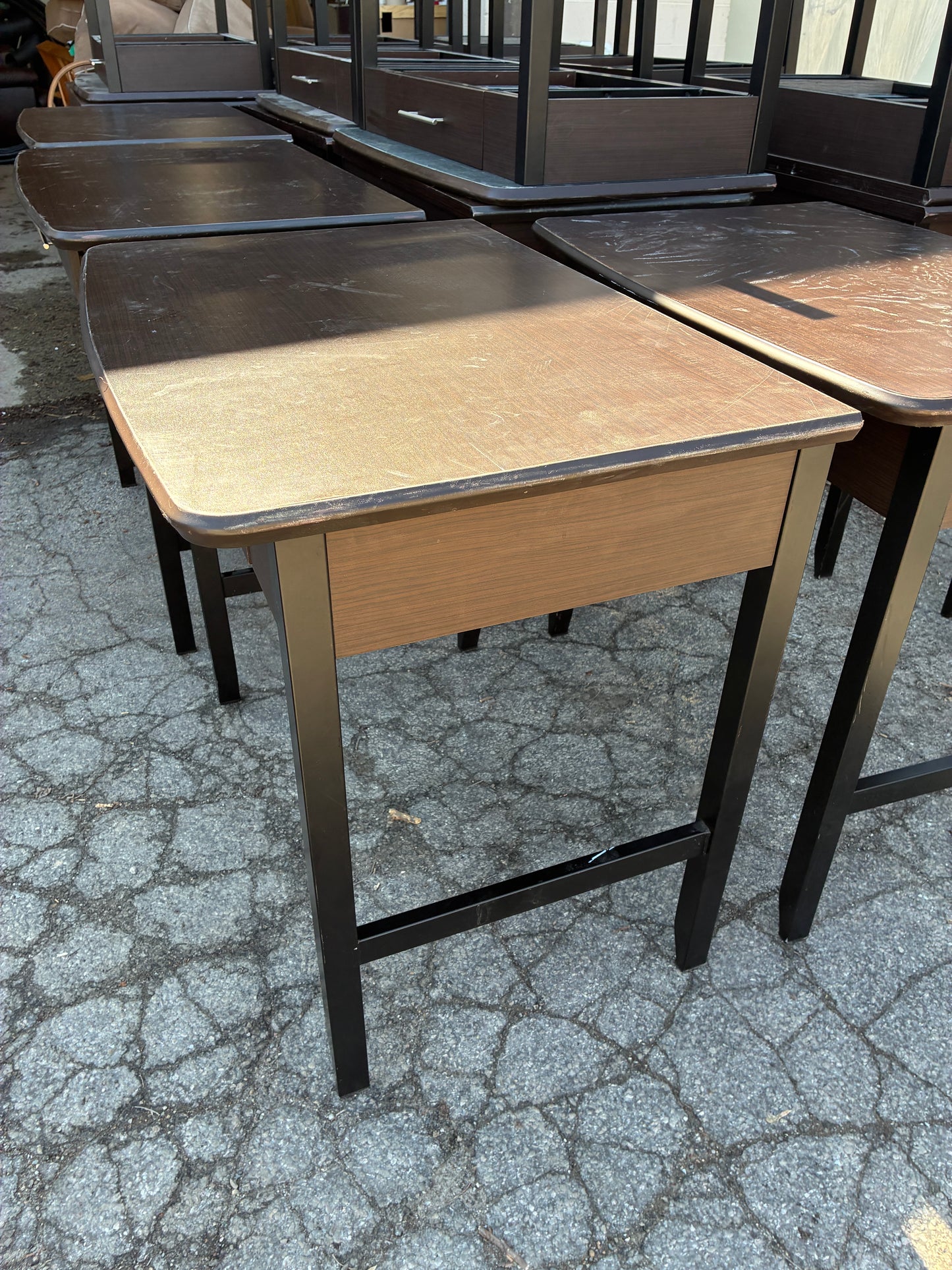 Dark Wood Student Desk with Drawer