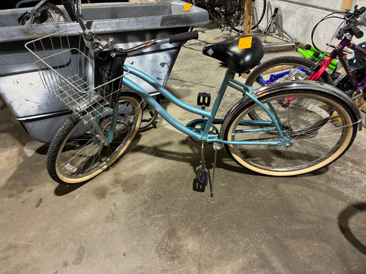Huffy Cranbrook Teal Cruiser Bike with Front Basket