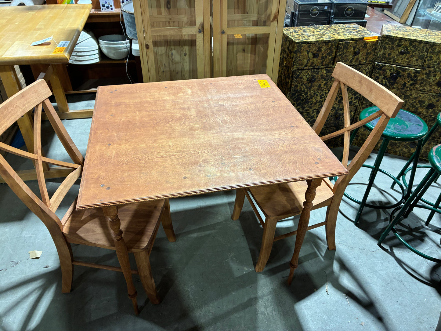 Wood Dining Table with 2 Chairs