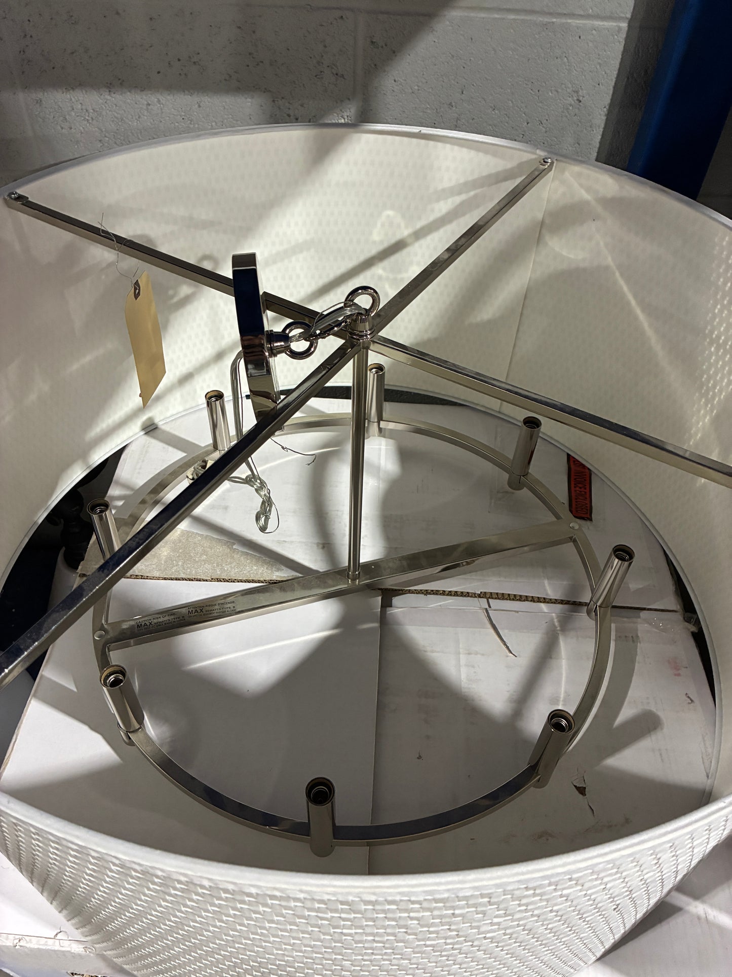 Large Drum Style Pendant Light Fixture
