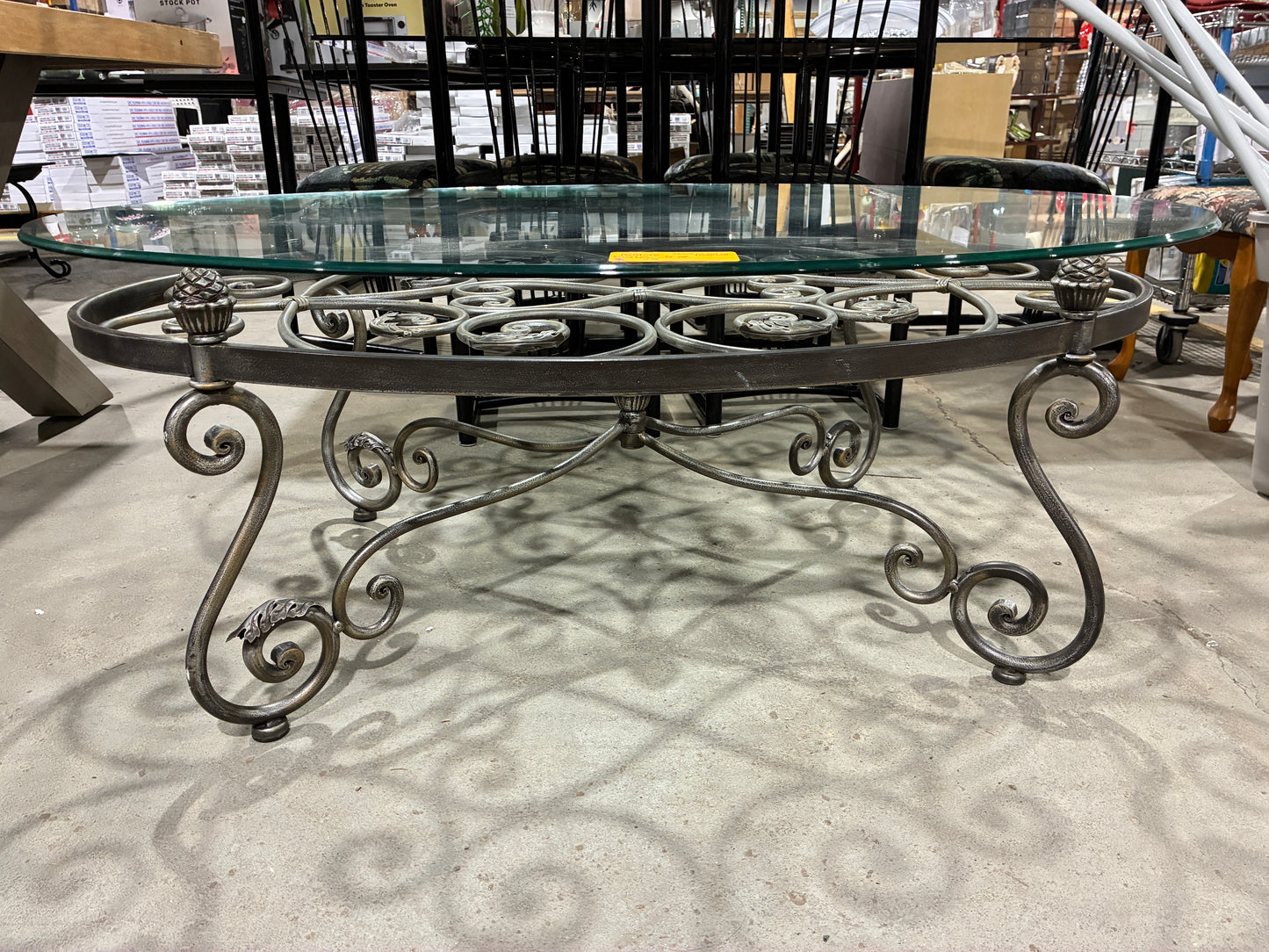 Oval Glass Top Coffee Table