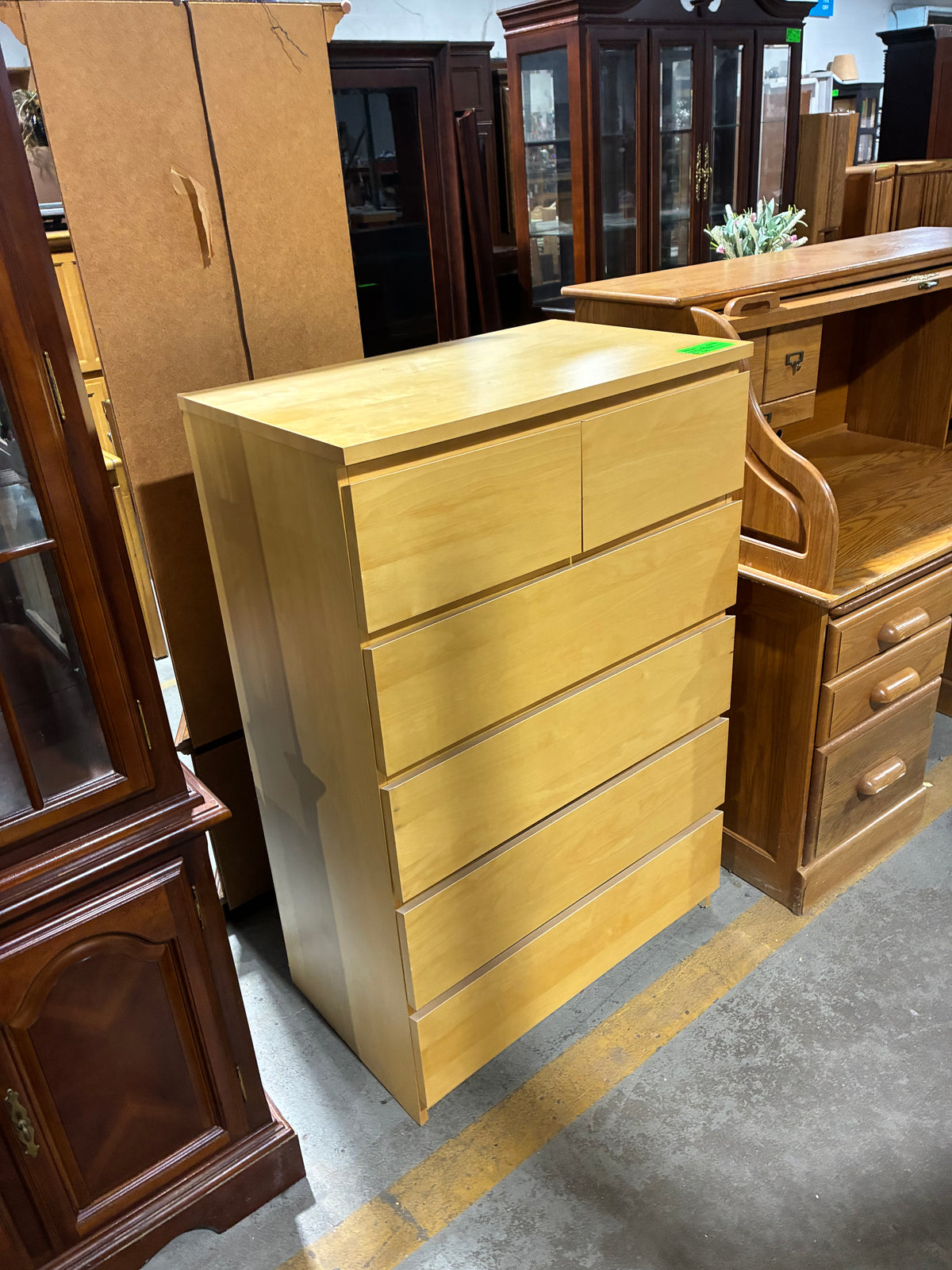 Modern Light Wood Six-Drawer Chest