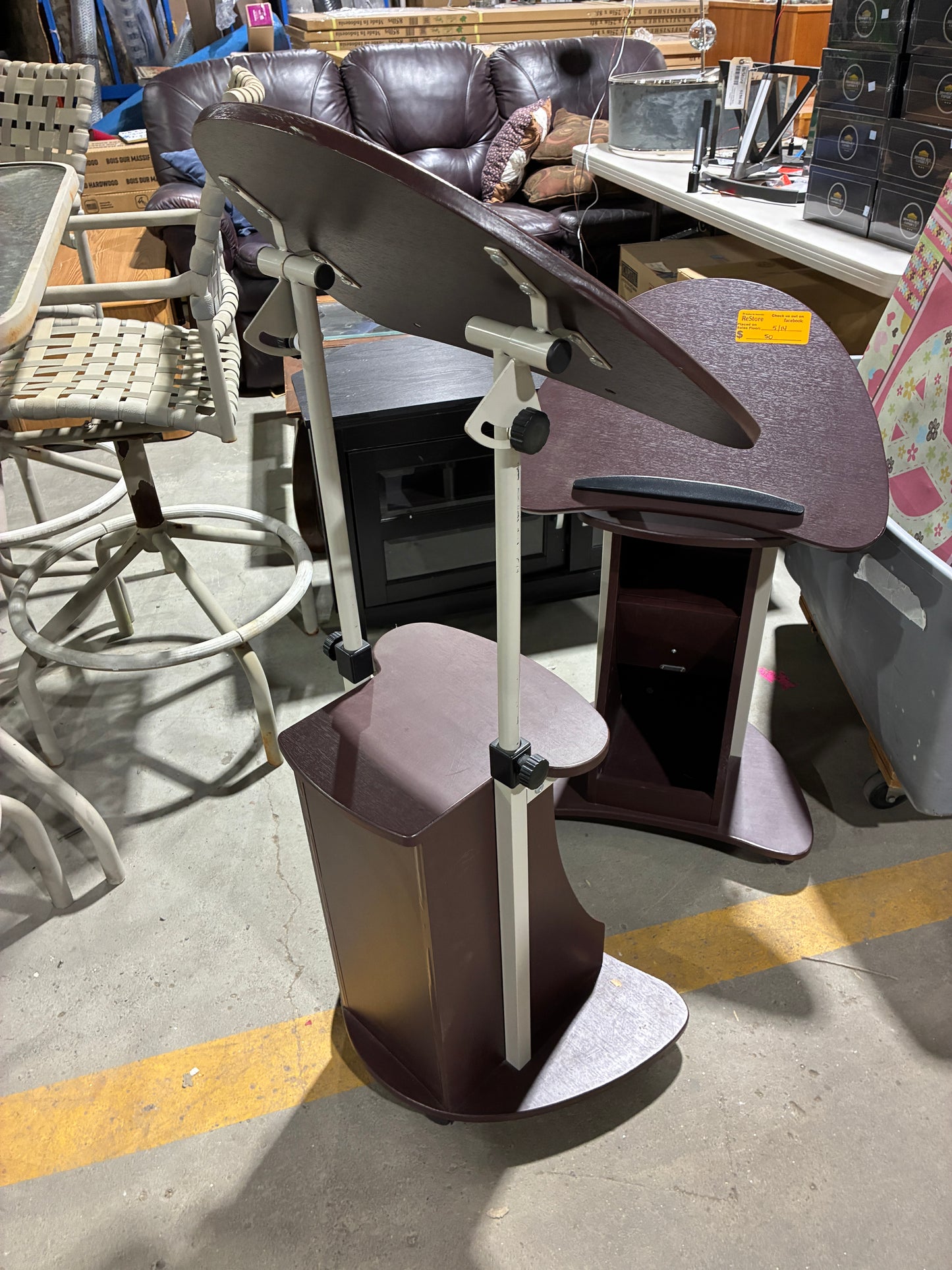 Adjustable Mobile Podium / Laptop Tables $50 each
