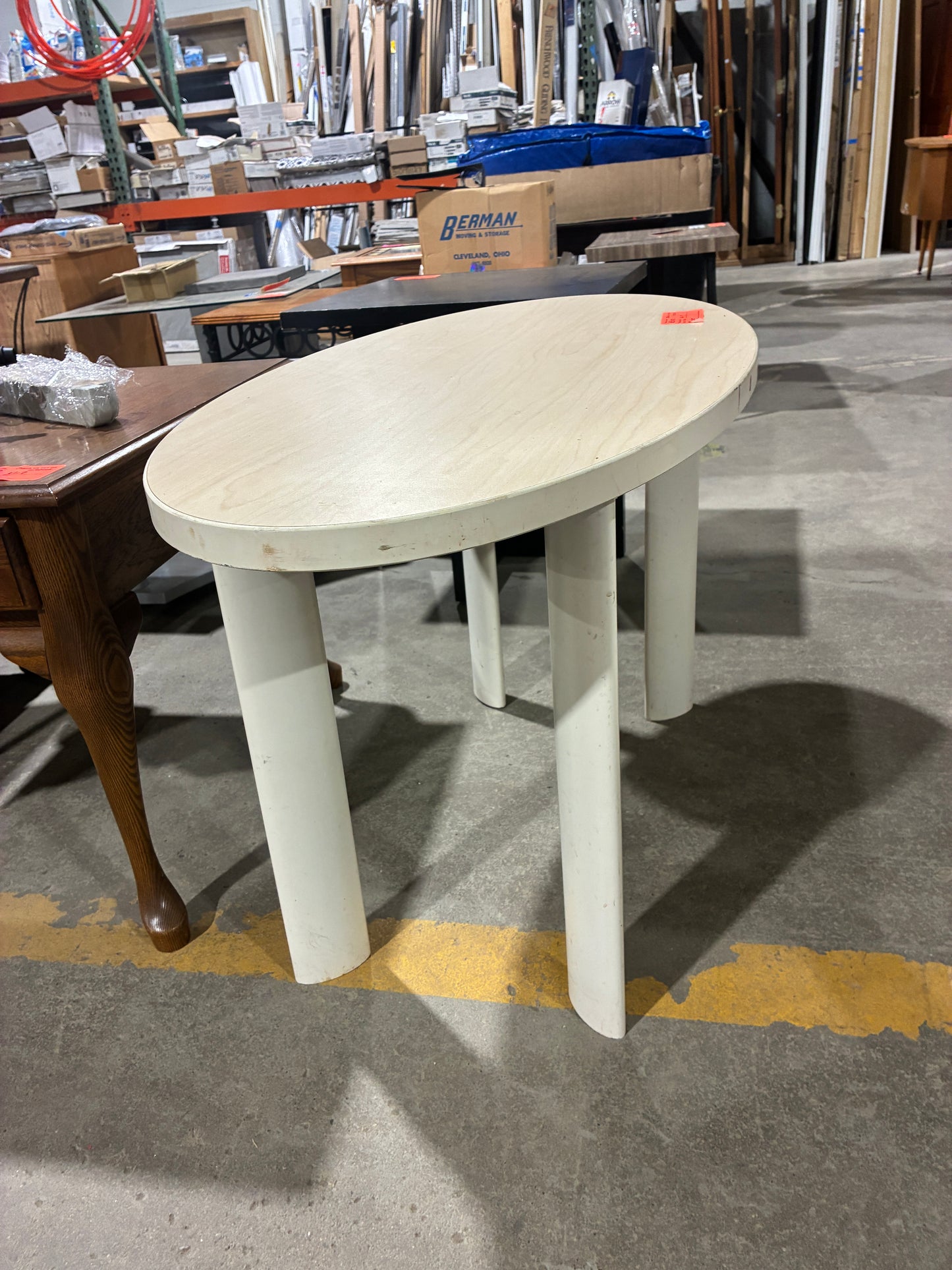 Oval Coffee Table with Light Wood Finish