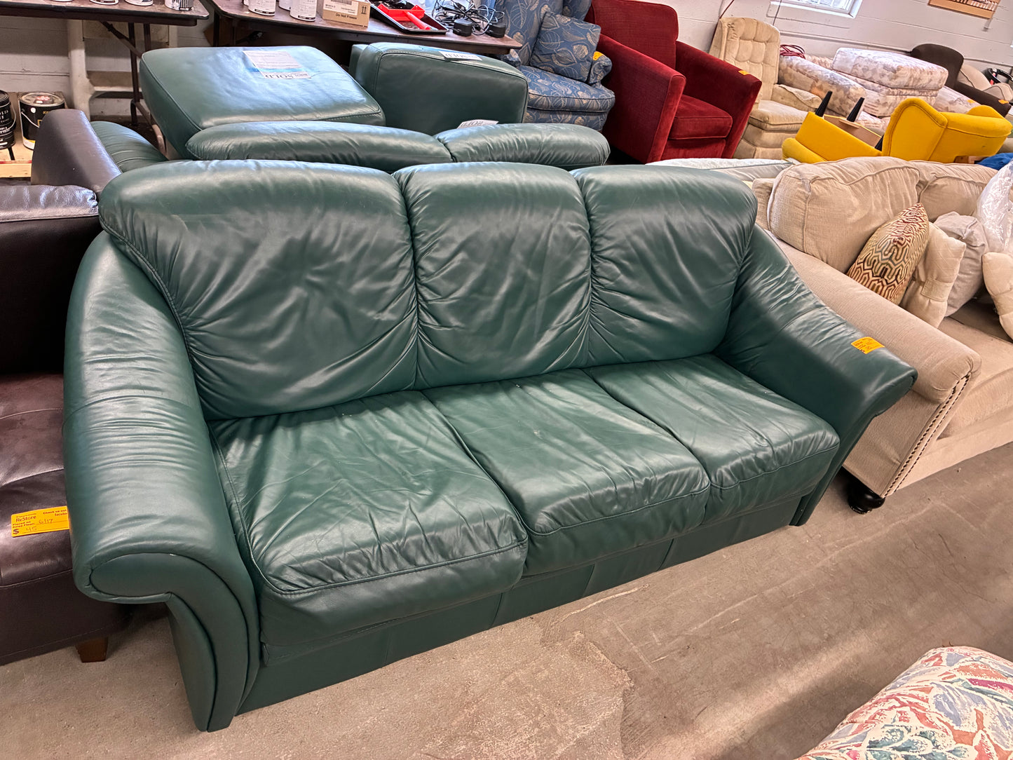 Green Leather Sofa