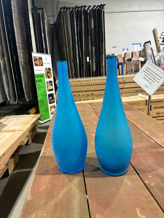 Blue Glass Decorative Vases