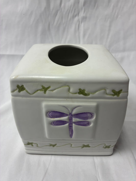 Ceramic Dragonfly Tissue Box Cover