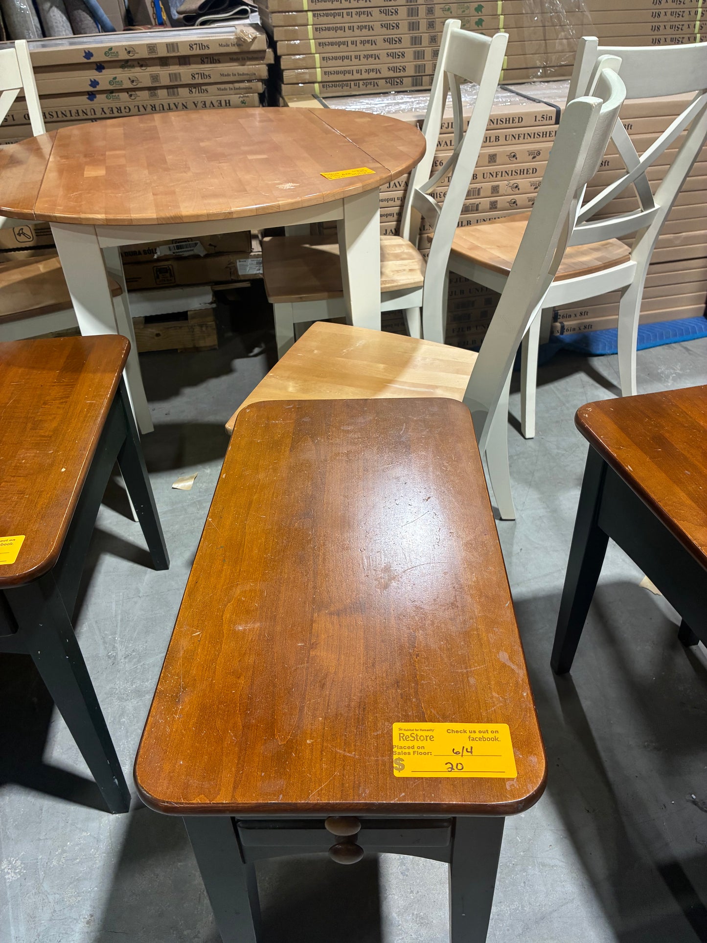 Rustic Two-Tone Accent Table with Dual Drawers $20 each