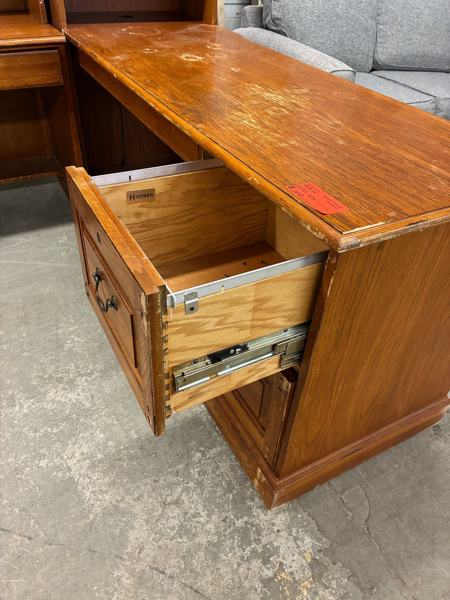 Hooker Furniture Executive Desk with Hutch and Return