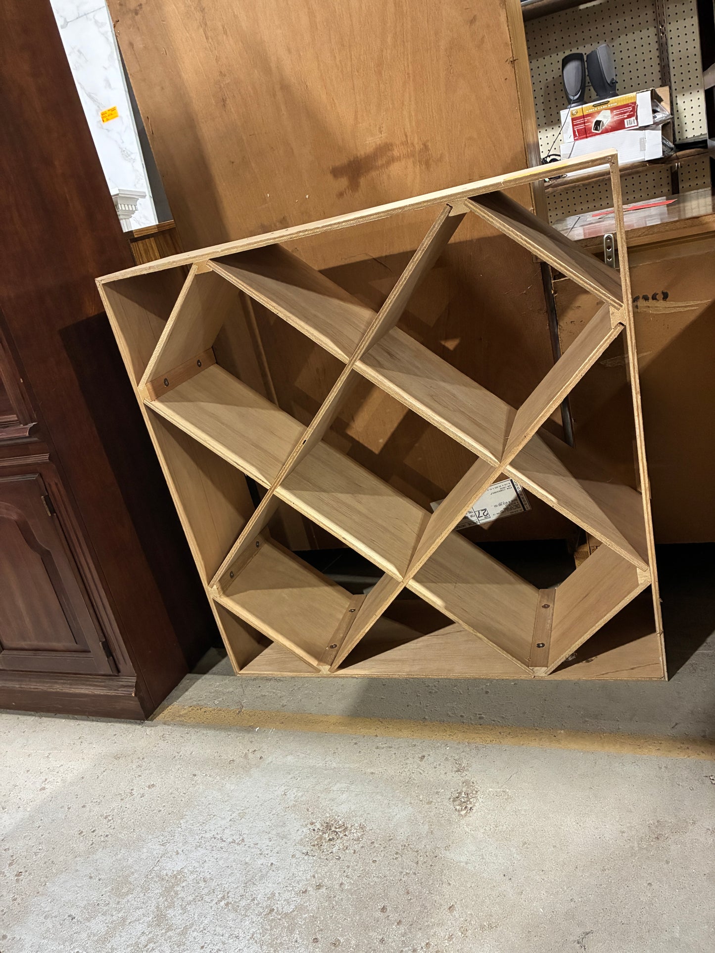 Geometric Wooden Wine Rack