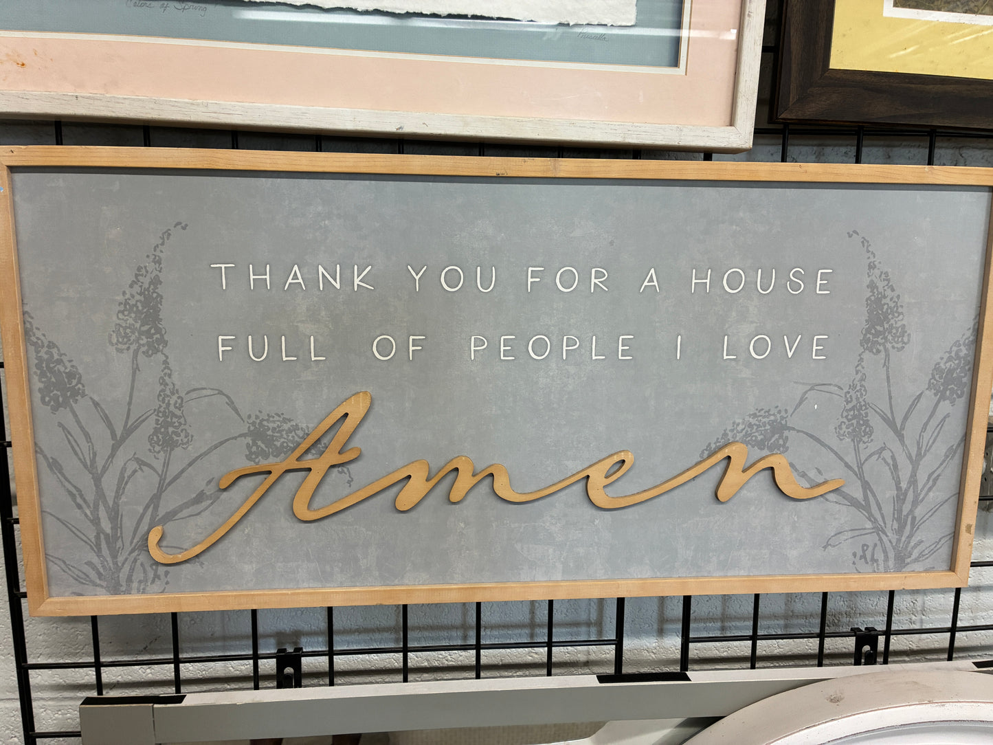 "Thank You for a House Full of People I Love" Framed Wall Sign