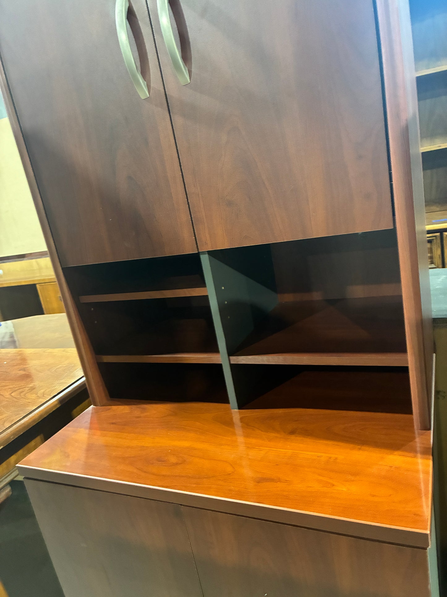 Executive Storage Cabinet with Hutch
