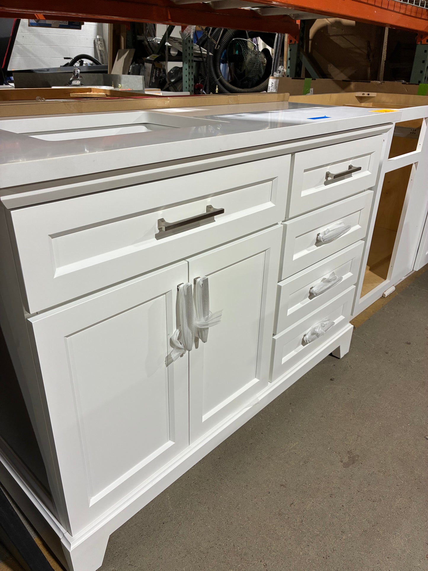 Allen + Roth 48" White Bathroom Vanity with Integrated Sink Top