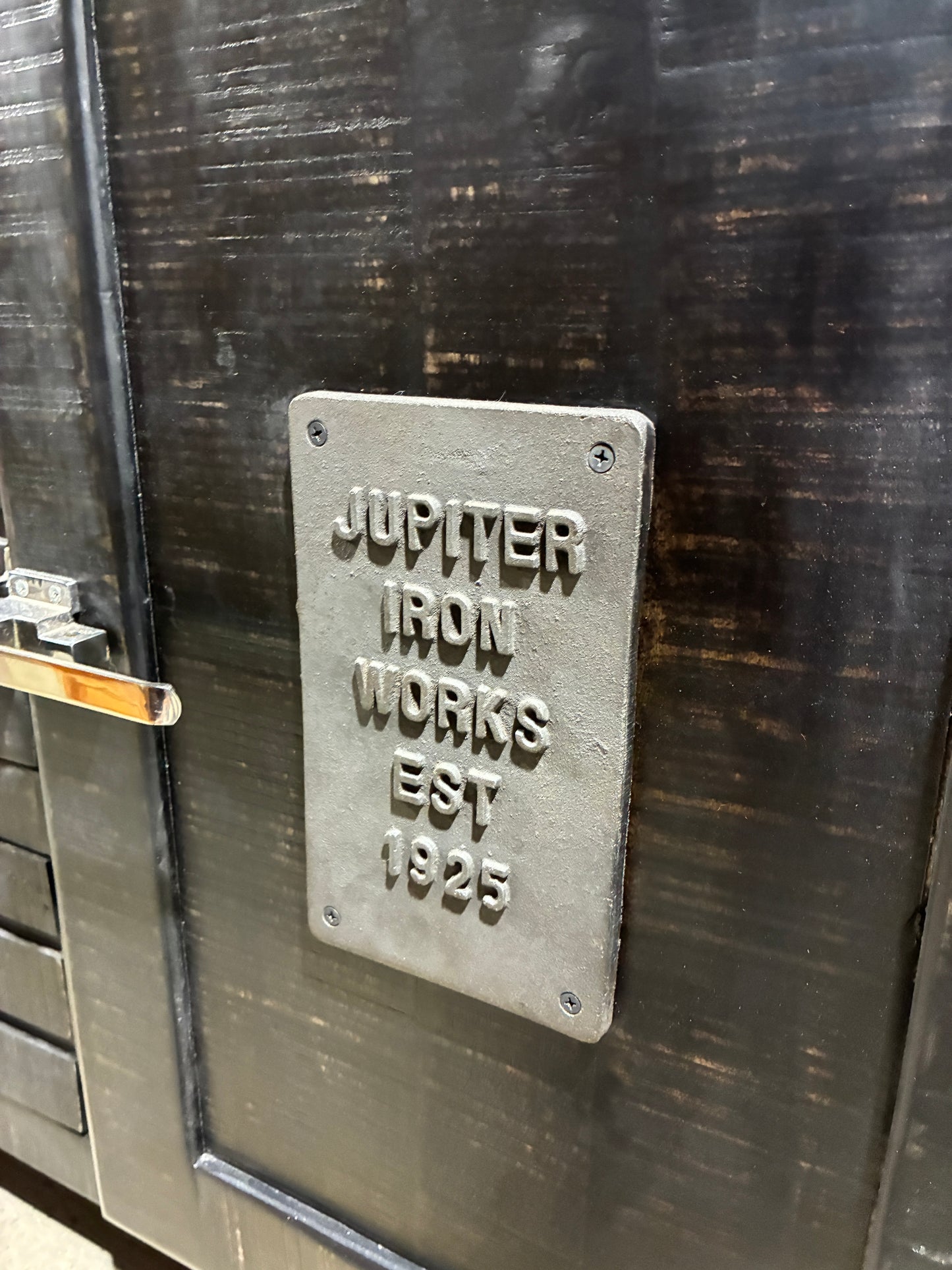 Industrial Style Black Storage Cabinet with Drawers & Door