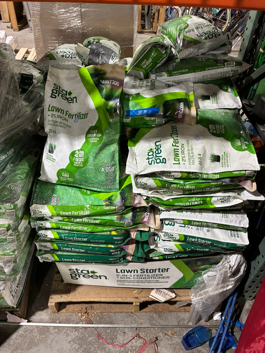 Sta Green Lawn Fertilizer + 2% Iron (12 lb Bags)