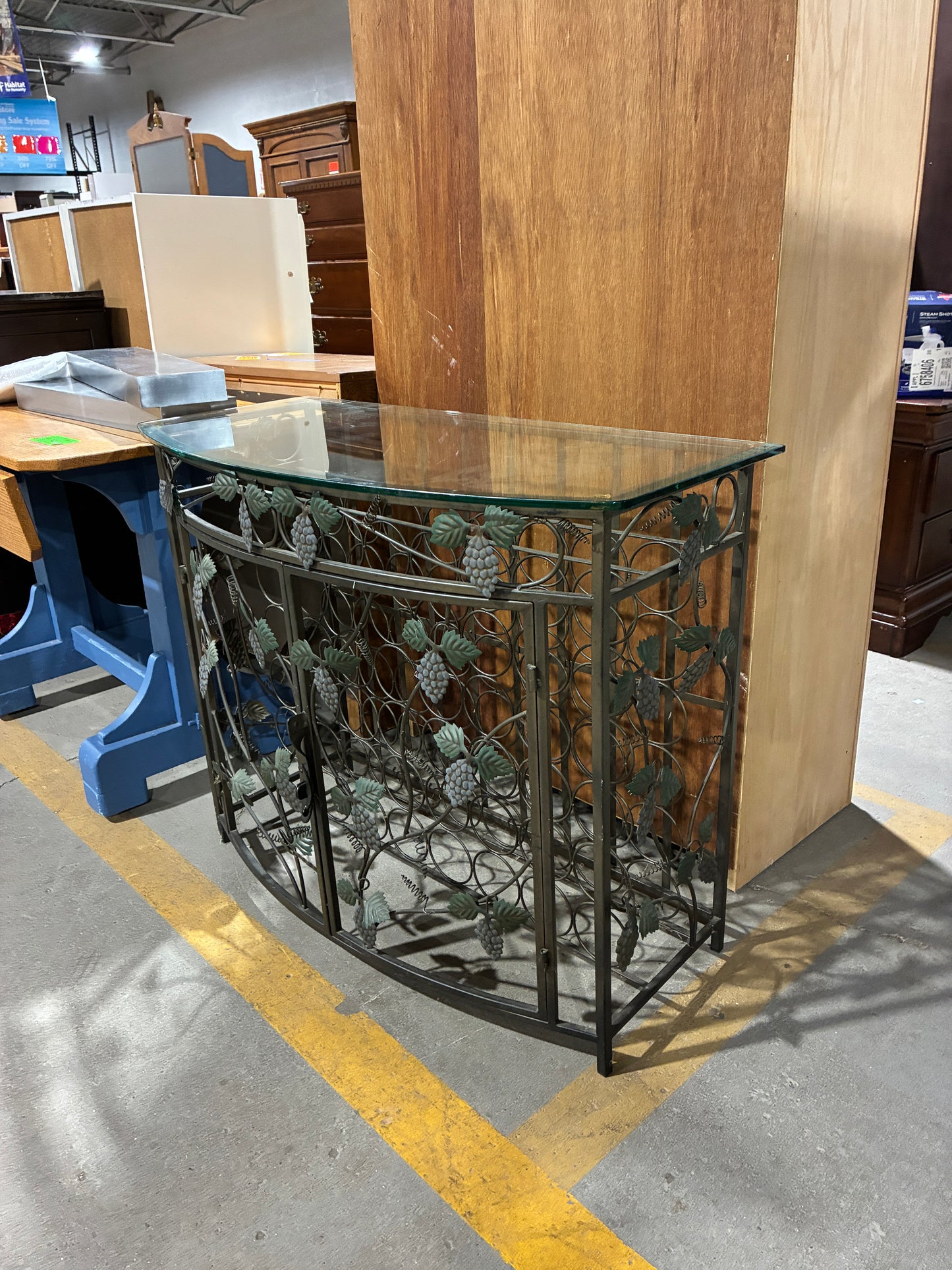 Decorative Metal Wine Rack Console Table