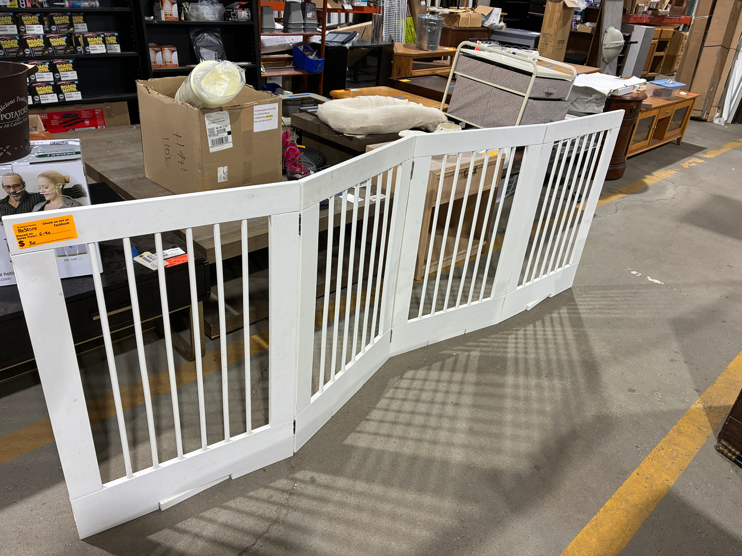 White Freestanding Pet Safety Gate
