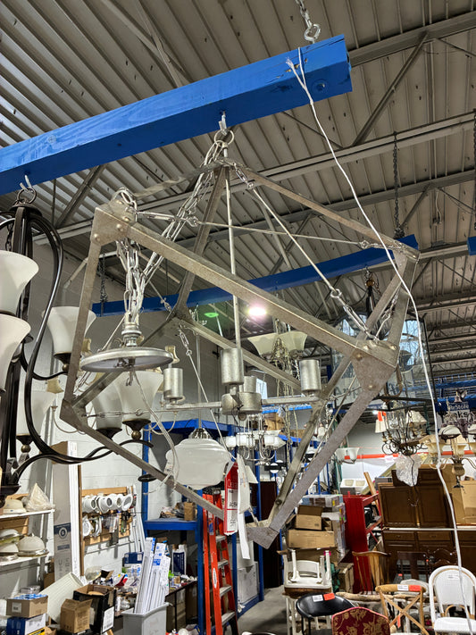 Large Geometric Metal Pendant Chandelier