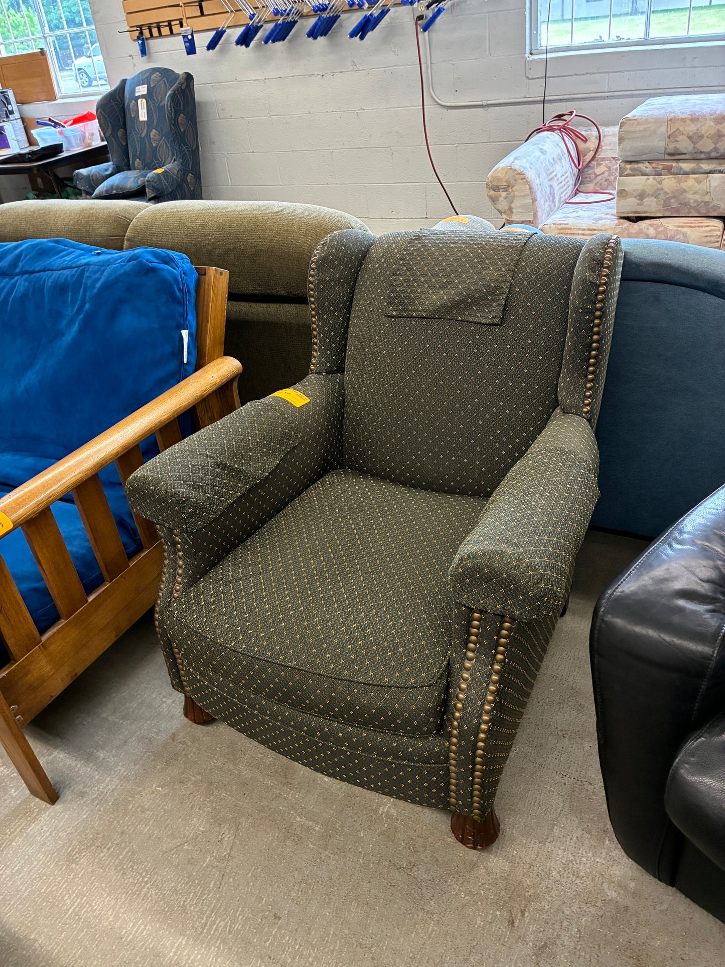 Wingback Accent Chair with Nailhead Trim