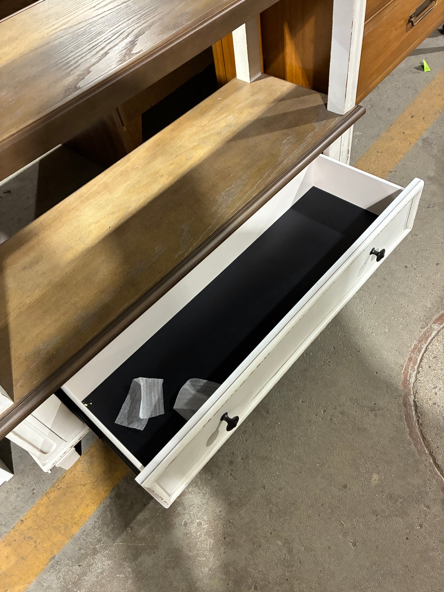 Two-Tone Farmhouse Display Bookshelf with Storage Drawer