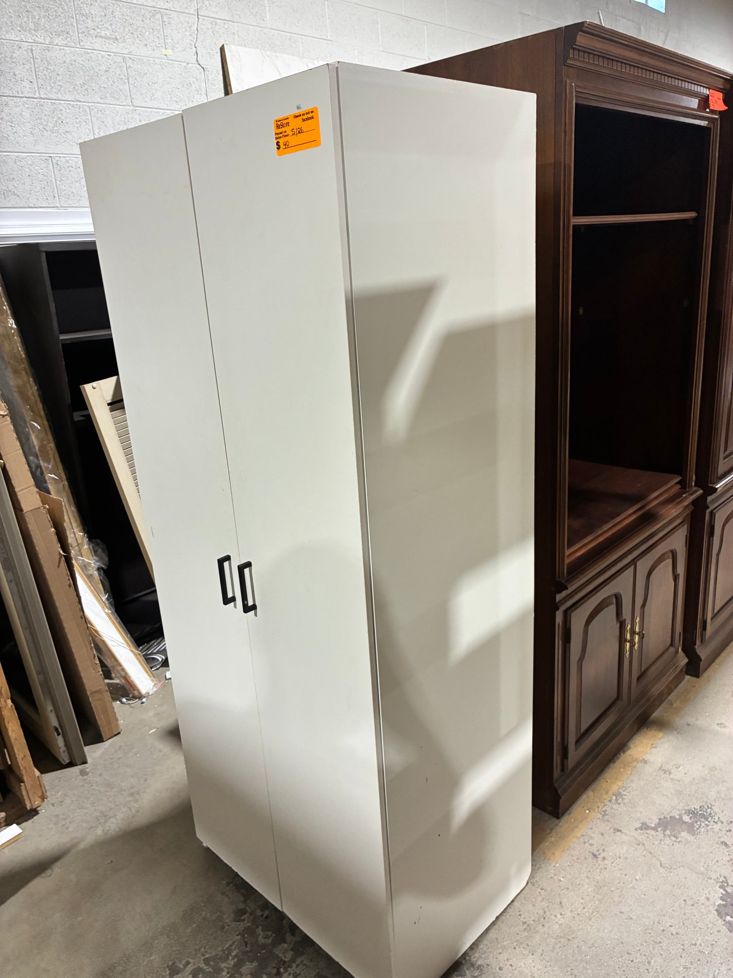 White Storage Cabinet with Adjustable Shelving