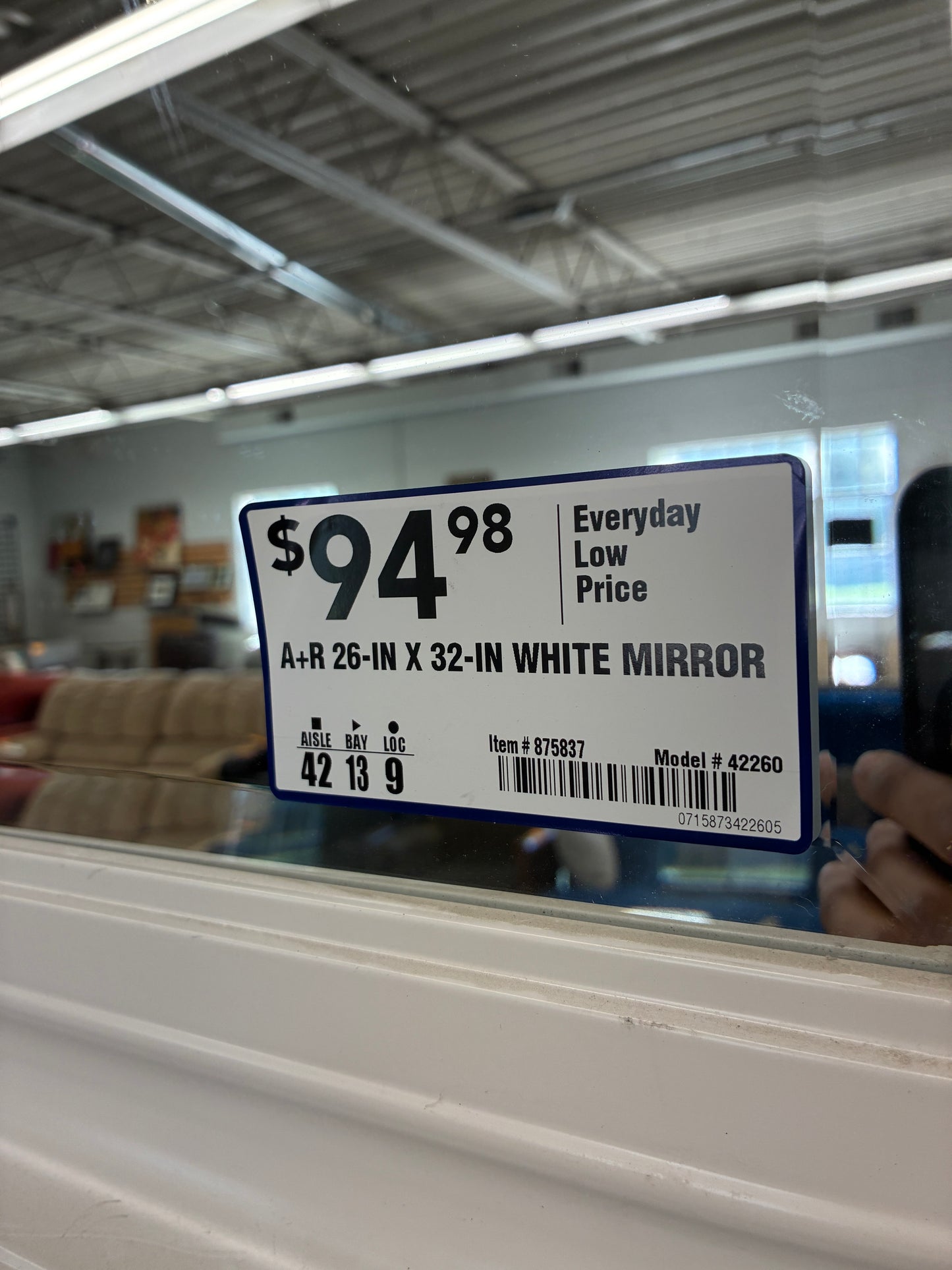 White Framed Wall Mirror