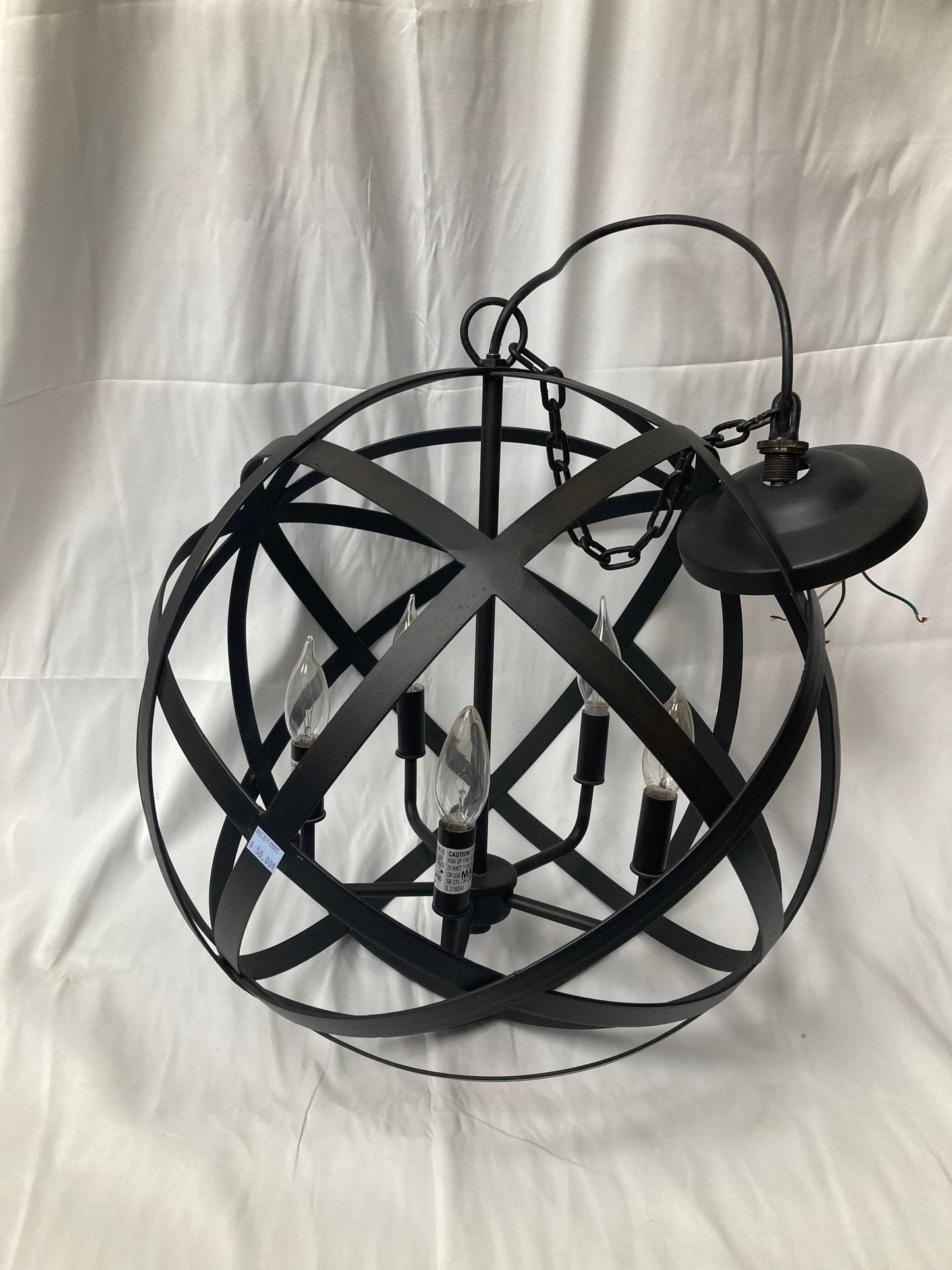 World Market Black Metal Orb Chandelier