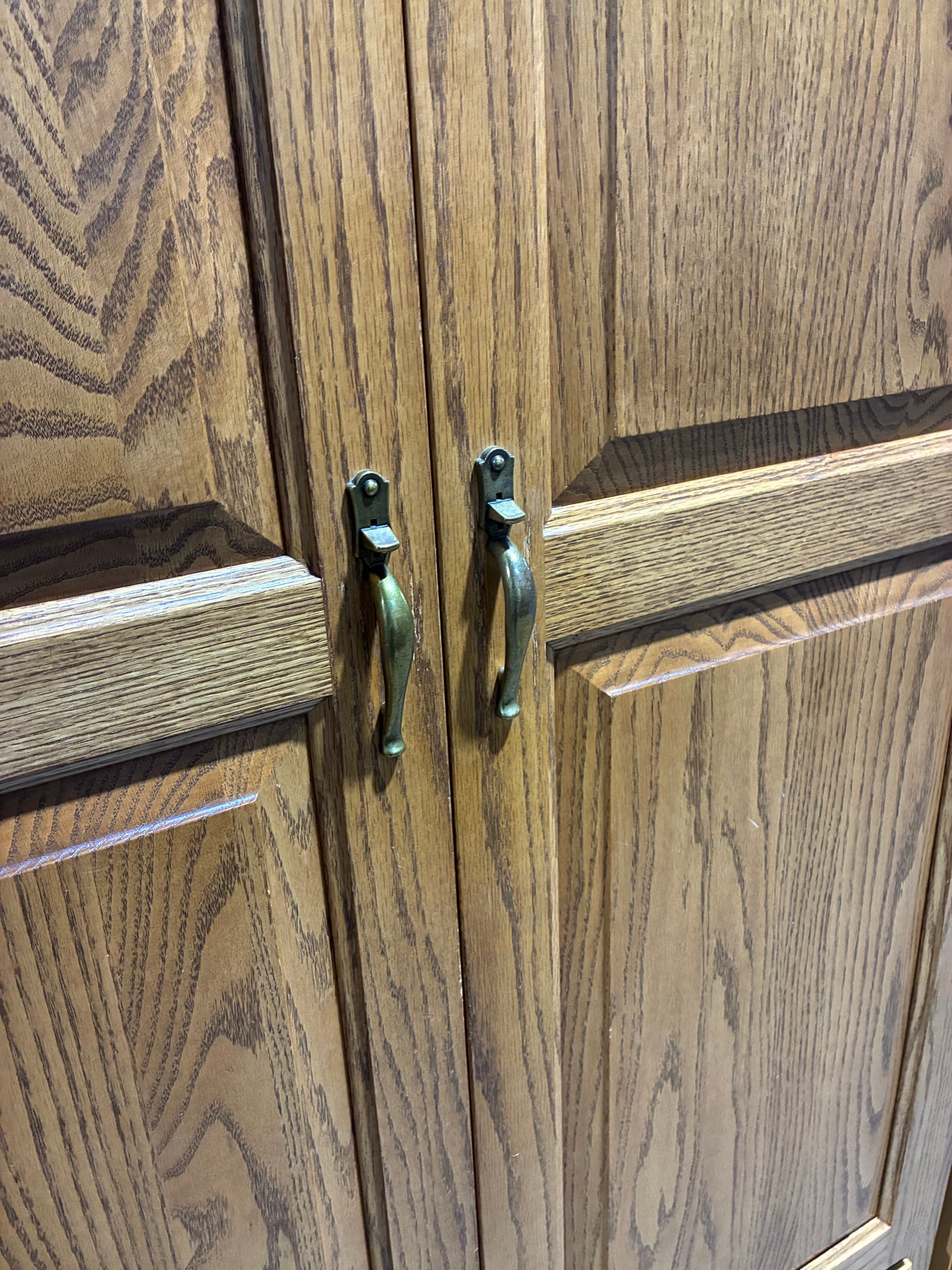 Oak Entertainment Armoire with Storage Drawers