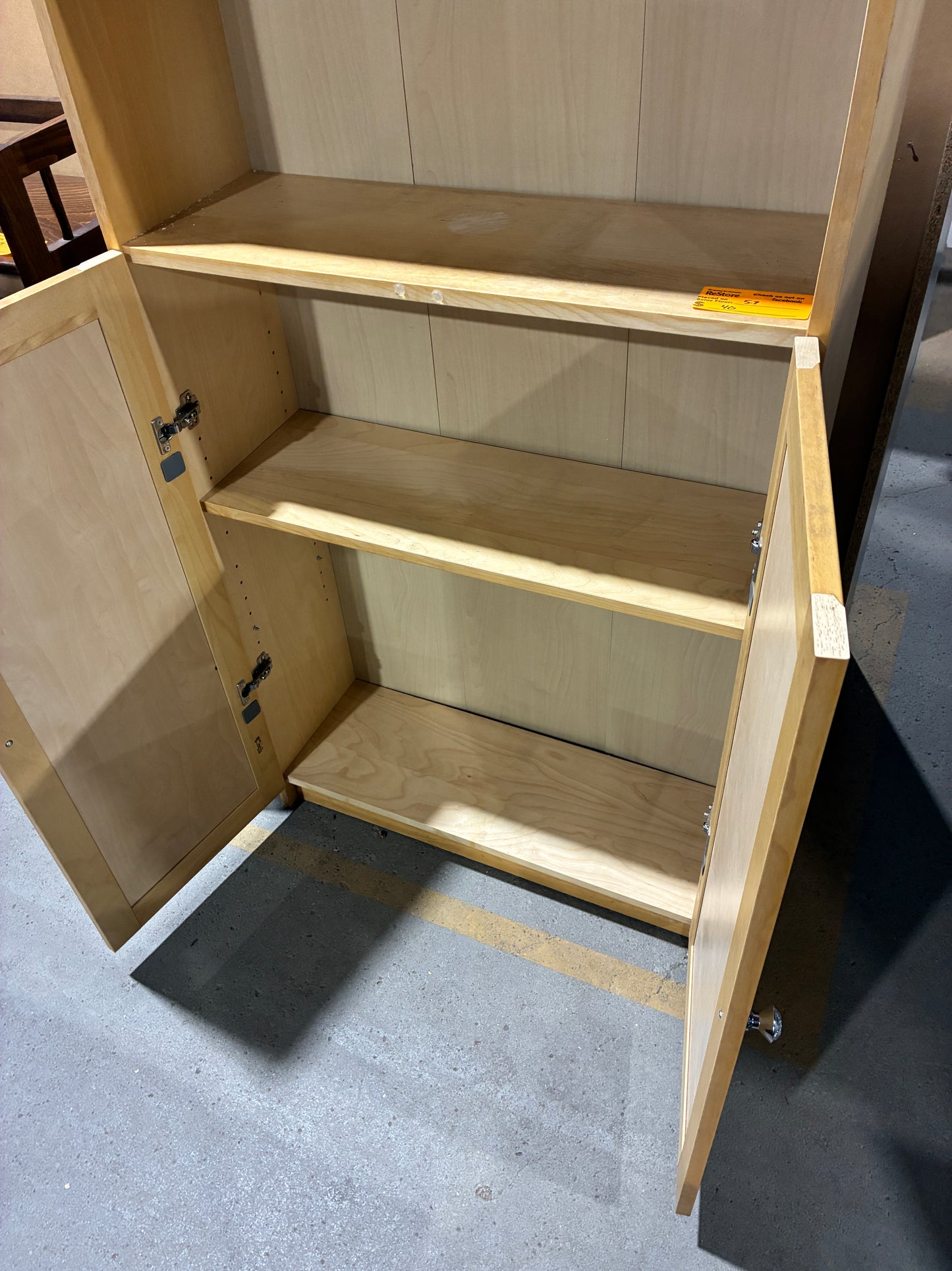 Tall Storage Cabinet with Open Shelving