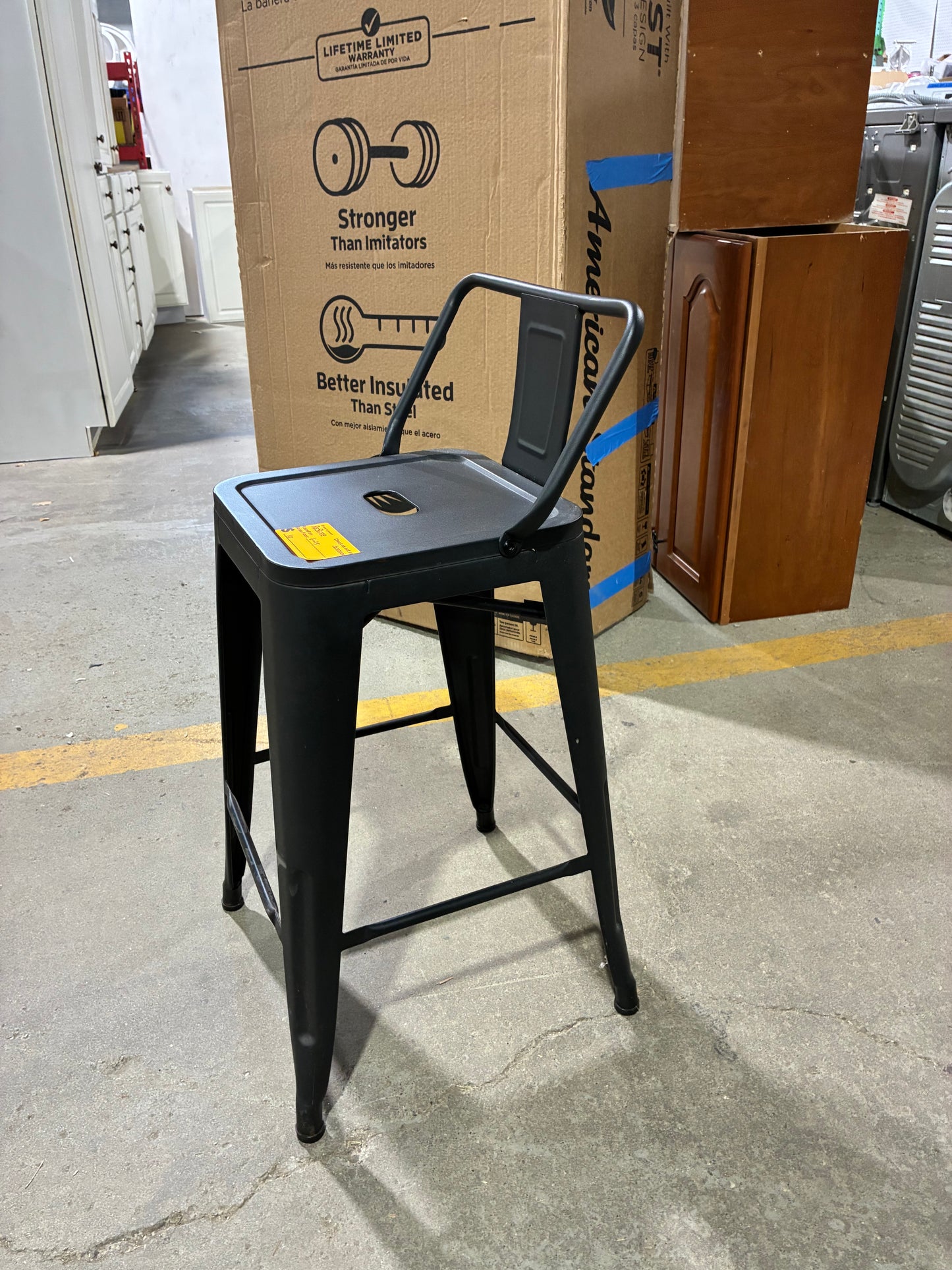 Black Industrial Metal Counter Stool