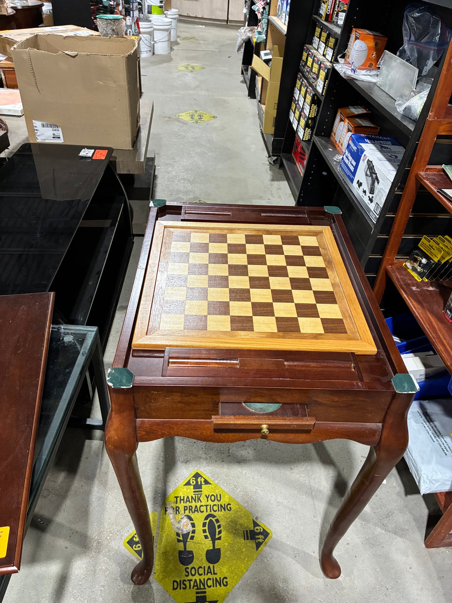 Cherry Finish Game Table with Hidden Chess Board