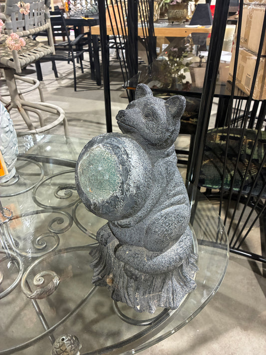 Solar-Powered Bear Garden Statue with Globe Light