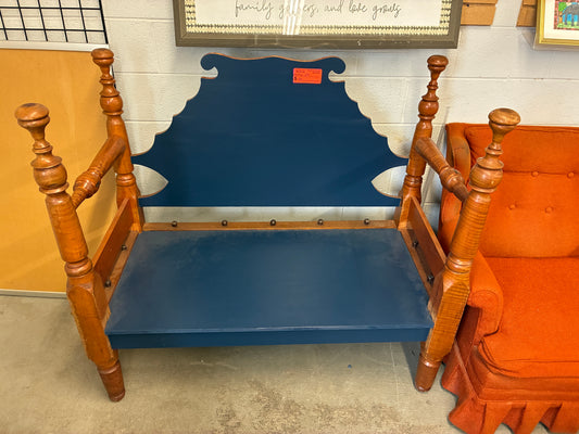 Custom Bench Made from Repurposed Bedframe