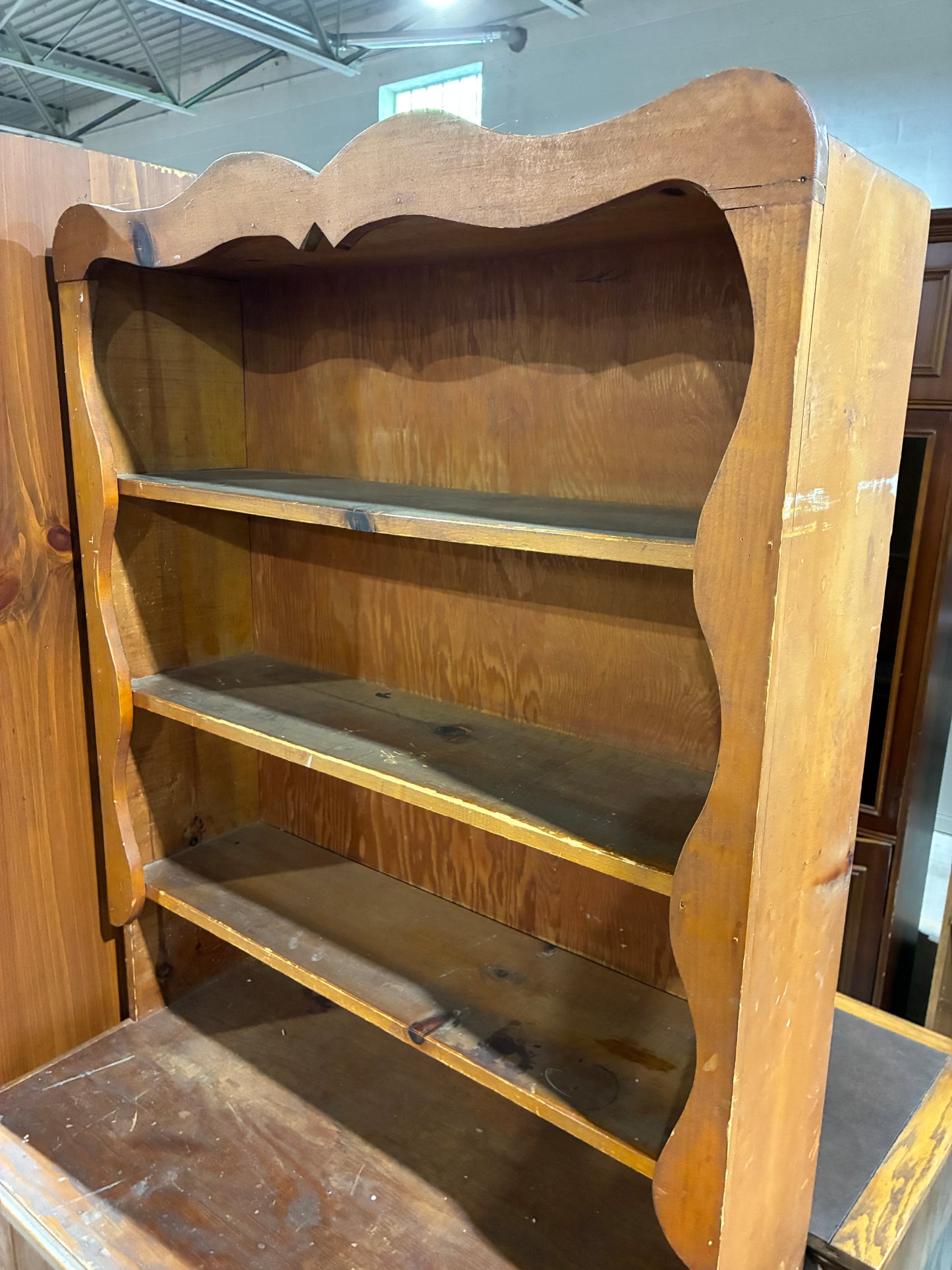 Rustic Pine Hutch Cabinet