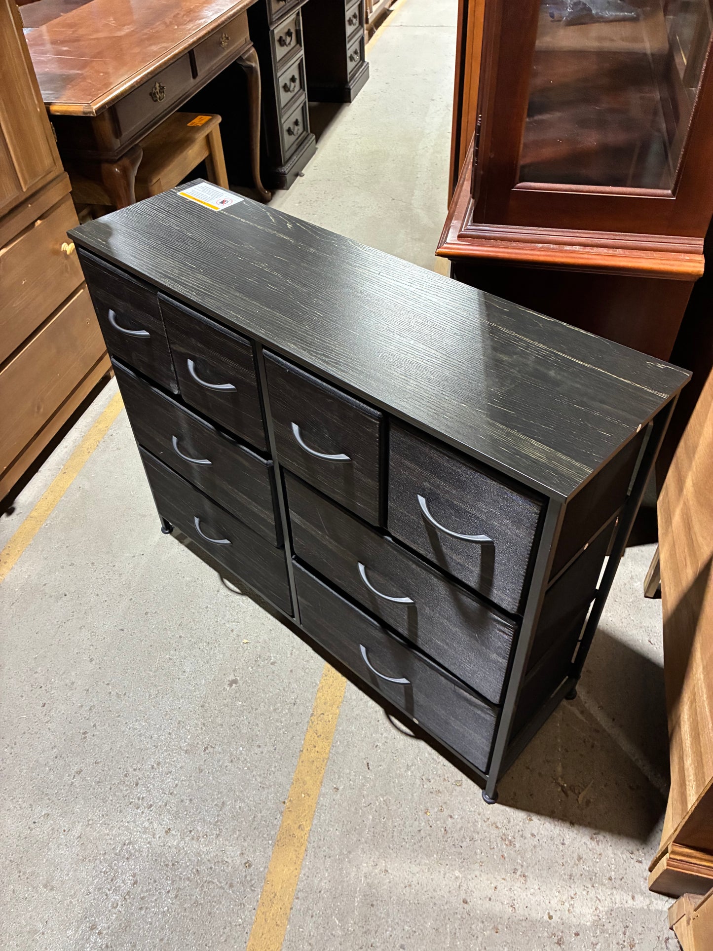 Black Fabric Drawer Storage Organizer Cabinet