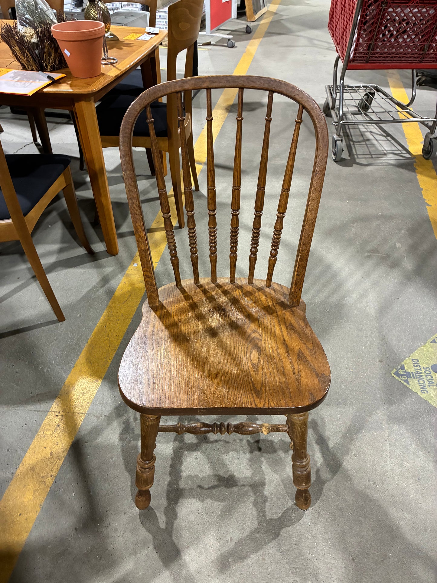 Solid Wood Dining Table with 2 Windsor Chairs