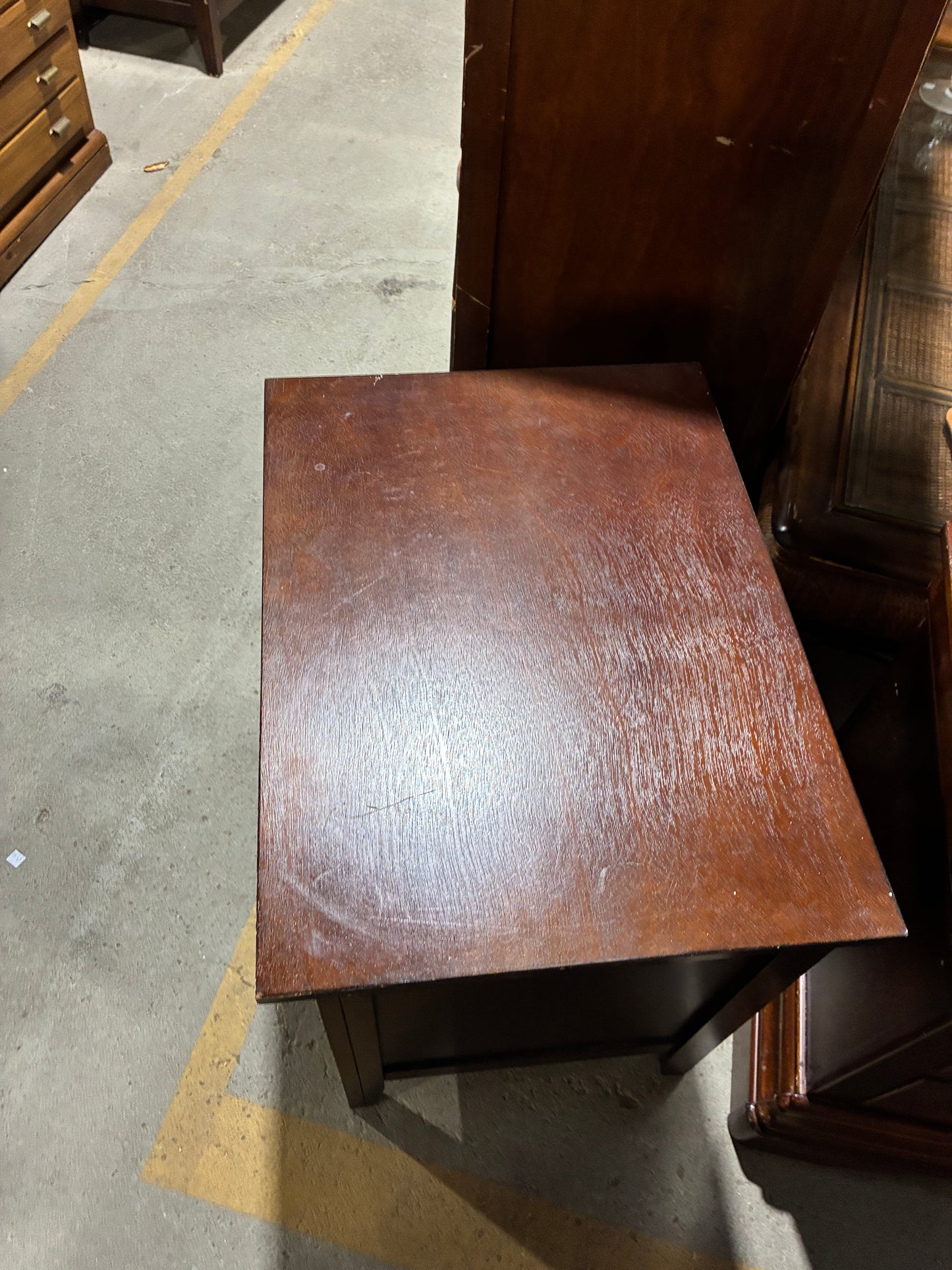 Dark Cherry Three-Drawer Nightstand