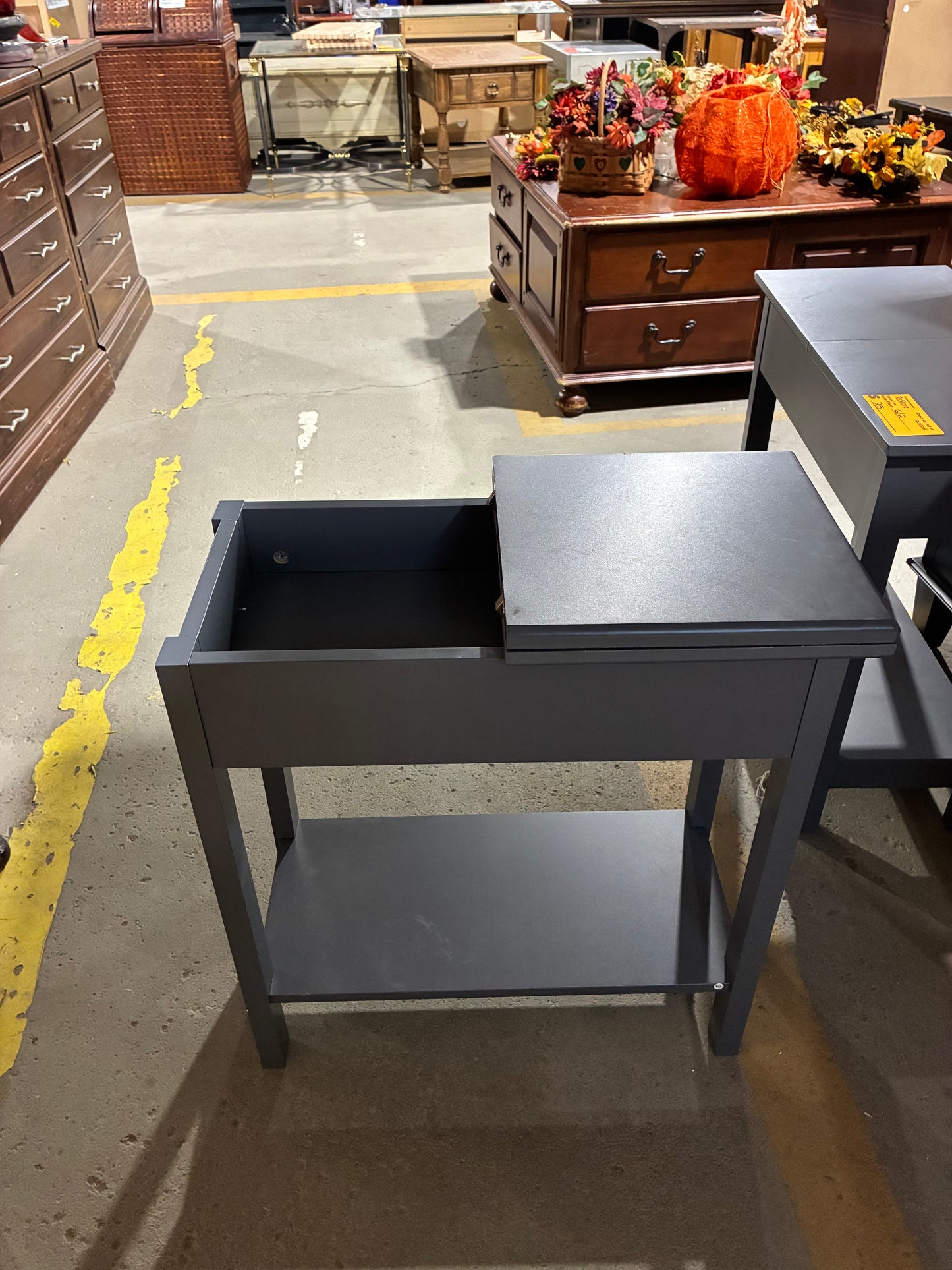 Gray Storage End Table